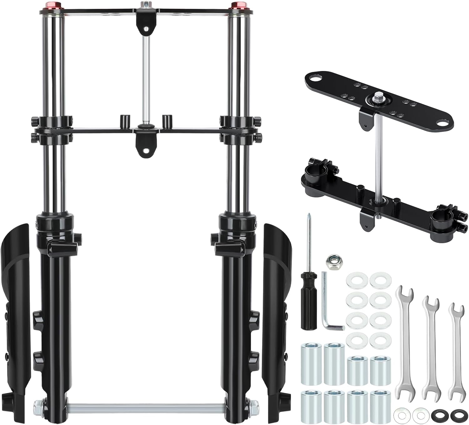 Mini Bike Front Suspension Kit Triple Tree Clamp Compatible with MMB80 105cc