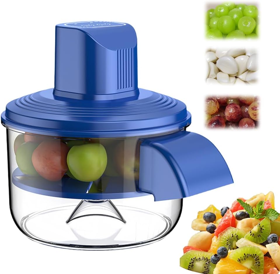 Electric Grape Peeling Machine, Electric Potato, Grape, Cherry Tomato & Garlic Peeler, Easy Peeling Kitchen Tool for Salad Prep & Picnic Use (Blue)