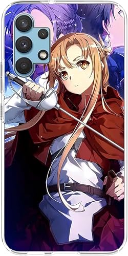 Shell Clear Soft Sensitive Ultra-Thin TPU Transparent Cushion Form-Fitted Cover Case for Samsung Galaxy A32 5G Yuuki Asuna Anime Japan Role03