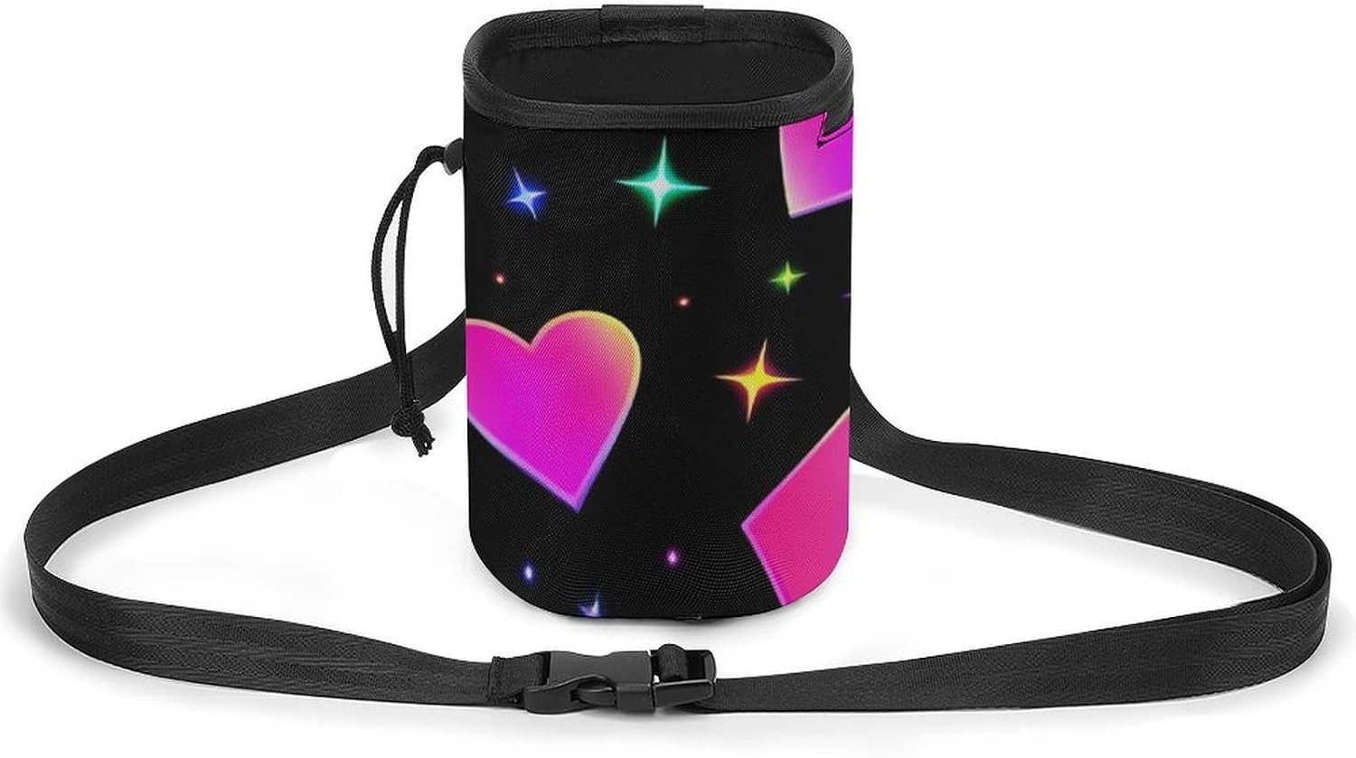 Fashion Dog Training Package, Portable Travel Pet Carrier Bag, Puppy Snack Pocket with Adjustable Waist Belt 3 Ways to Wear Trippy Neon Magic Playing Card