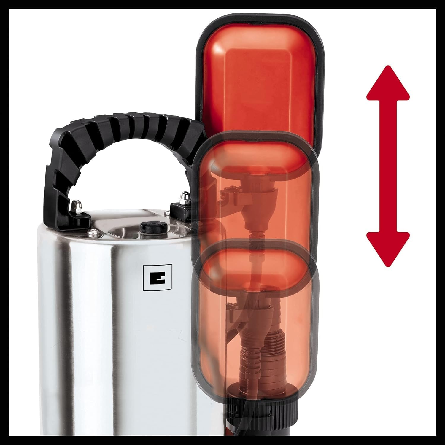 Einhell Bomba de agua sucia - GH-DP 6315 N. 630 W, Ø15 mm de partículas extrañas, capacidad de suministro de 17.000 L/h, interruptor de flotador, asa de transporte, int. rebobinado de cable