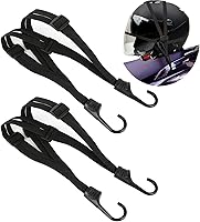Vista 1 de Paquete de 2 correas elásticas para casco de motocicleta de 23.6 pulgadas con 2 ganchos, correa elástica de malla retráctil para casco y equipaje