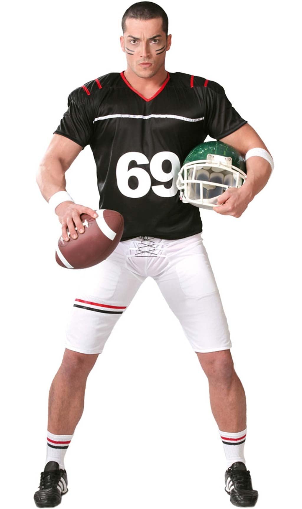 FIESTAS GUIRCA | Disfraz de Quarterback Adulto (46-48/S) - Camiseta y Pantalón - Disfraces de Jugador de Fútbol Americano para Carnaval, Halloween y Fiestas Deportivas - Ideal para Hombres