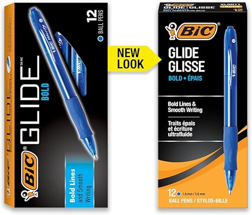 Vista 15 de BIC Velocity Bold Bolígrafo retráctil con trazo grueso de 0.06 pulg, color negro, 12 unidades, Azul