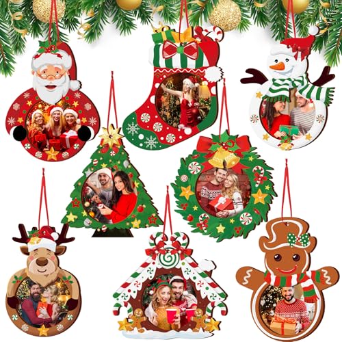 Yalikop 16 Pcs Christmas Tree Picture Frame Ornaments, Classic