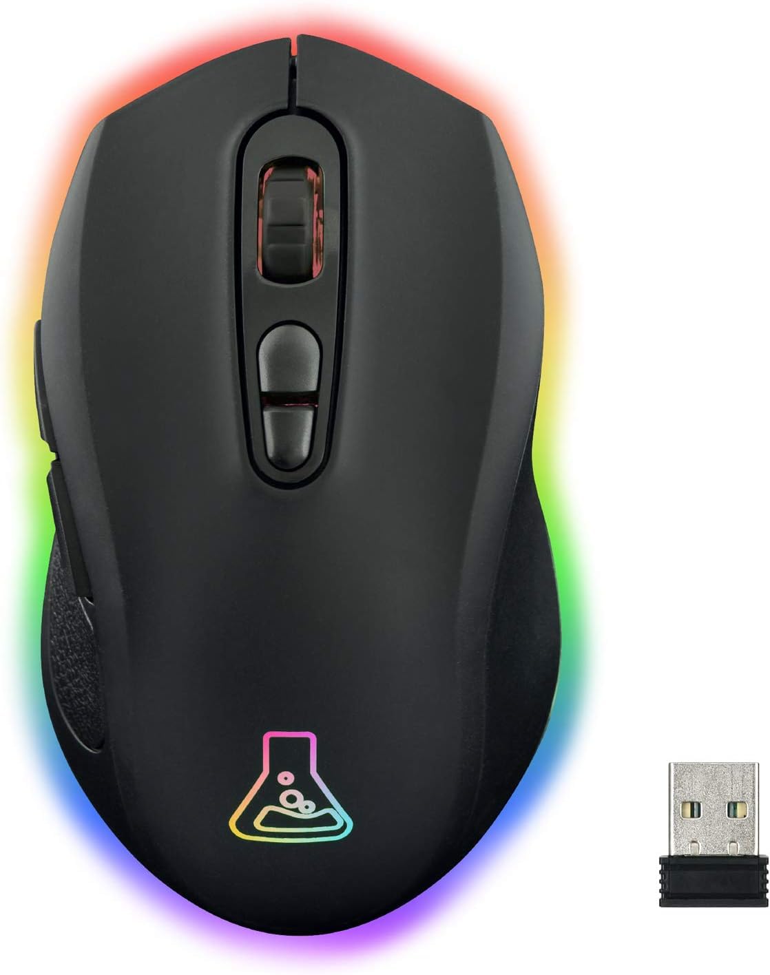 The G-Lab - Kult Krypton - High Performance 6400 DPI Wireless Gaming Mouse - Bluetooth & 2.4 GHz Wireless Gaming Mouse, Long Life Battery, RGB, 7 Buttons - PC/PS4/PS5/XBOX - Black - New