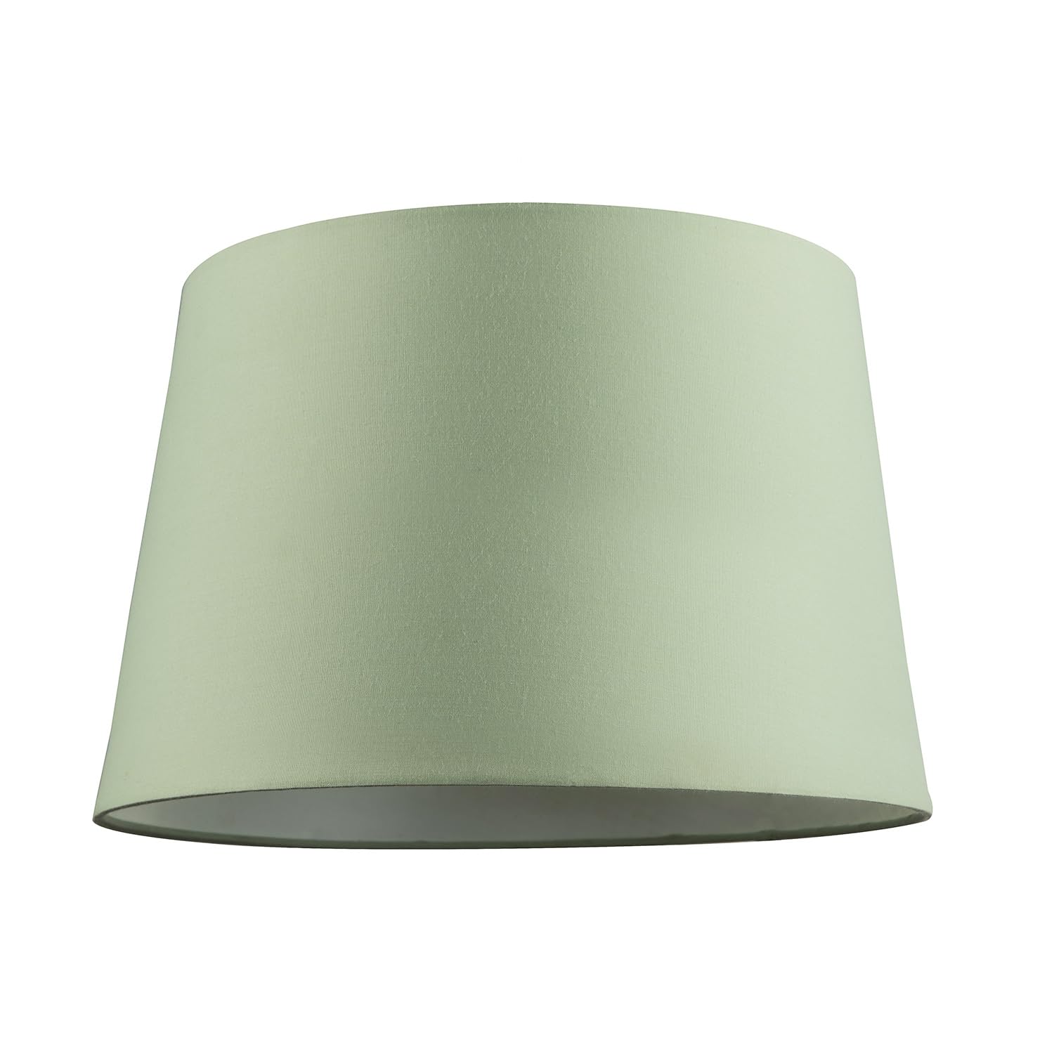 Rackhams Green/White Olive Cotton Fabric Drum Lampshade With Cotton Inner