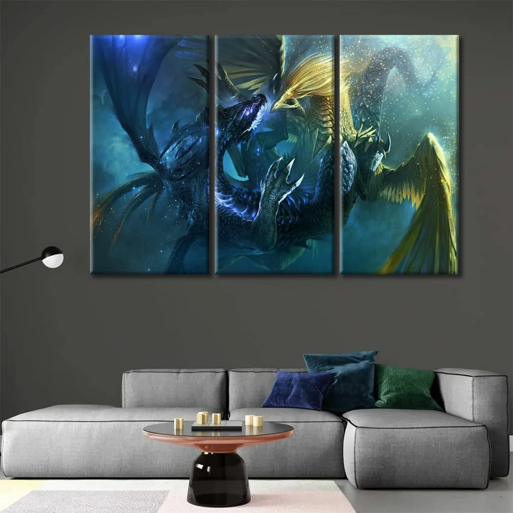 ドラゴン アート青と黄色 ドラゴン アート青と黄色