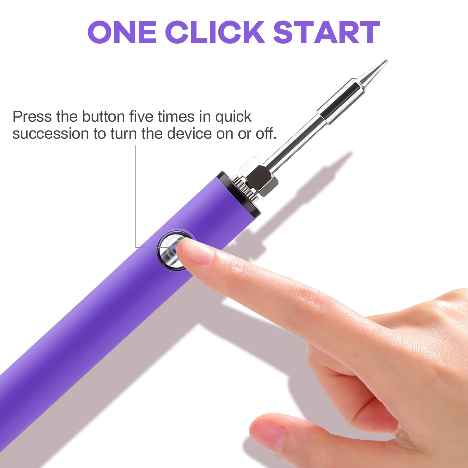 Penna a batteria a 510 fili, con penna per saldatura, kit di saldatore elettrico portatile, tensione regolabile, ricaricabile tramite USB, con batteria da 650 mAh per riparazioni elettroniche di