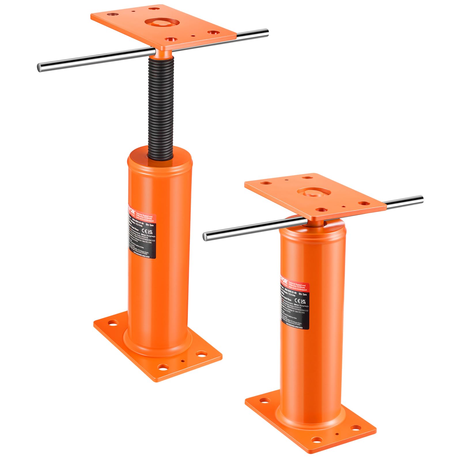 VEVOR 2 PCS Gato de Piso para Casa con Viga de Soporte Ajustable, Rango de Altura de 30,48-40,64 cm, Capacidad de Carga Máxima de 4399,85 kg, Gato Telescópico Galvanizado para Soporte Temporal