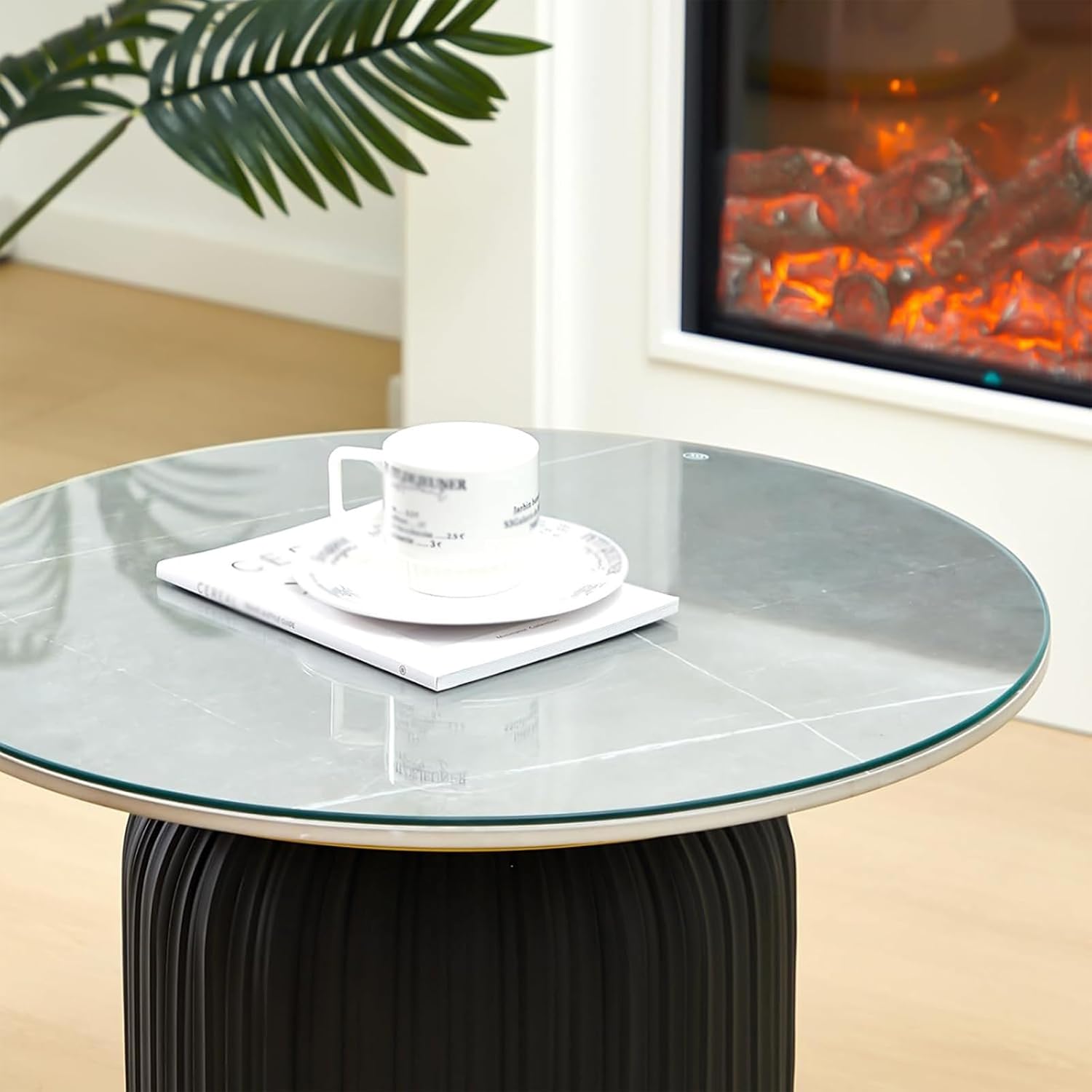 Round Tempered Glass Top,for Restaurant Table Tops Tabletop Protector,21" Inch Clear Glass The top,4/1 Thick,Edge Polish,for Indoor & Outdoor(52CM (20IN))