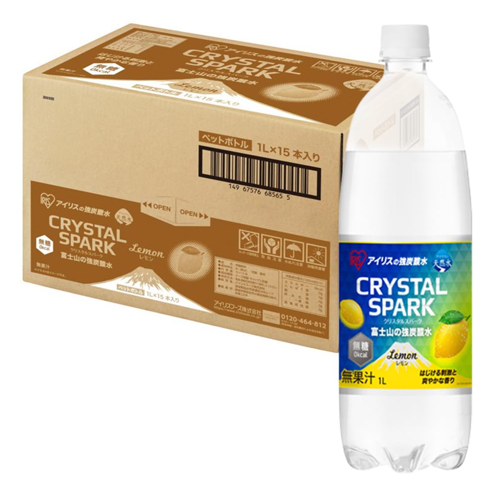 アイリスオーヤマ 炭酸水 レモン 1000ml ×15本 富士山の強炭酸水 バナ…