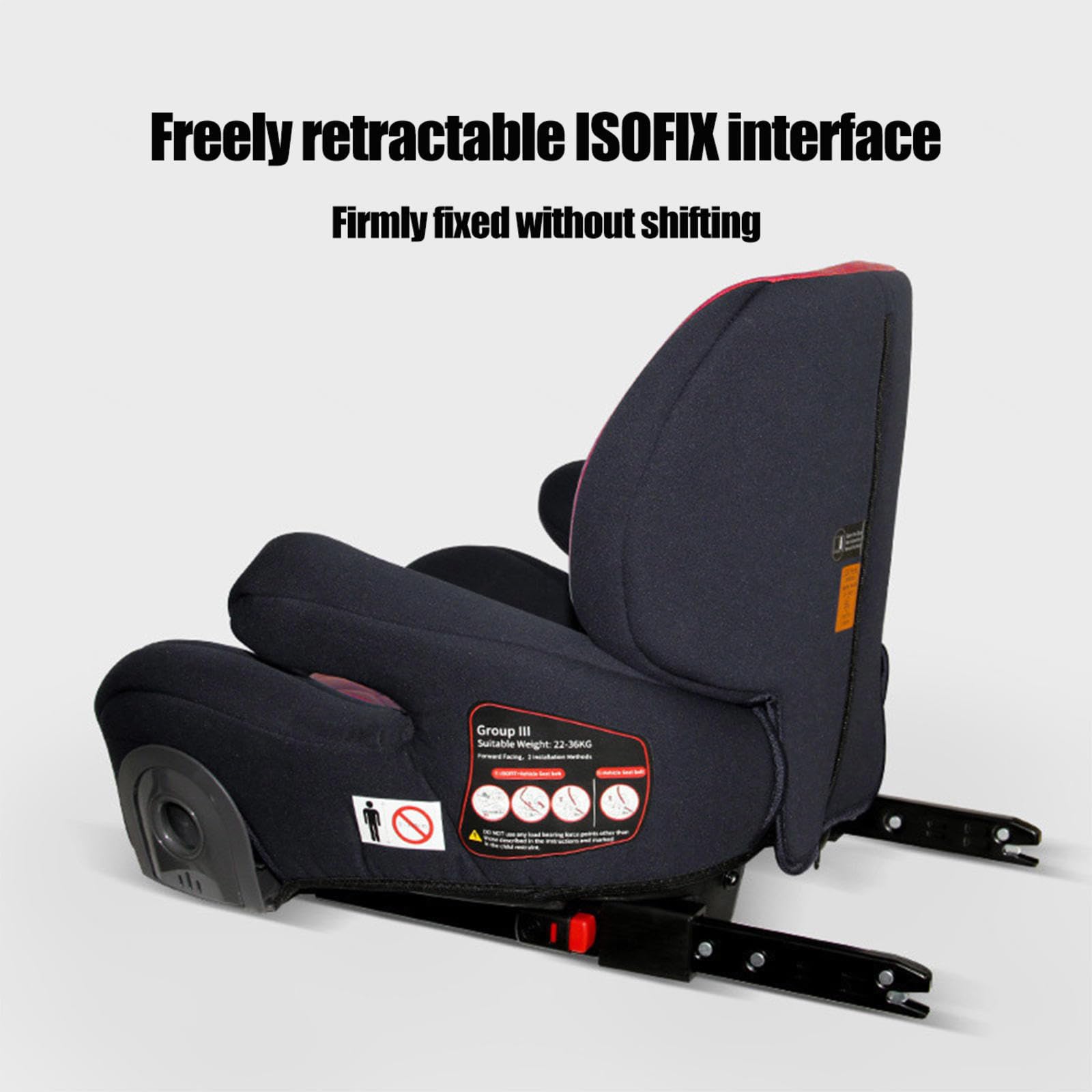 Sitzerhöhung Auto Kinder - 3-12 Jahren,15-36 kg,mit Isofix Kinder Sitz Abnehmbare Rückenlehne Sitzerhöhung Auto für Kinder,A