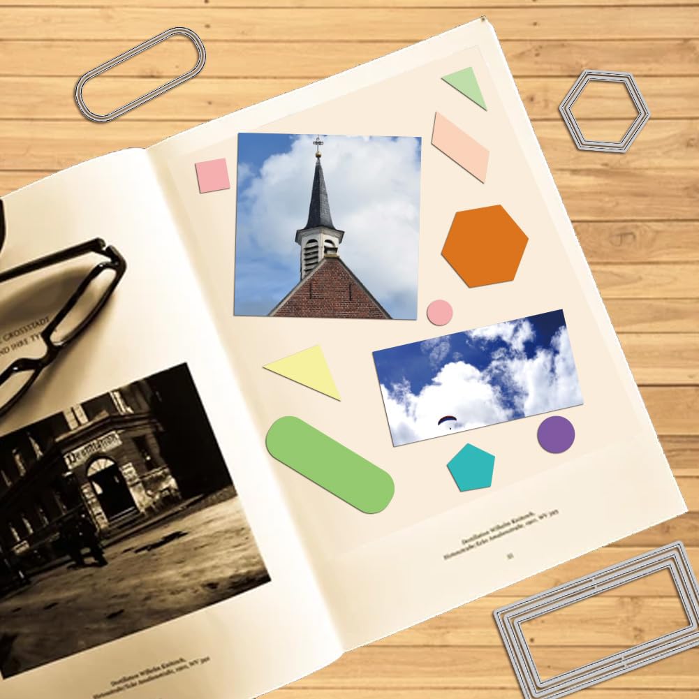 DELORIGIN 40pcs Geometry Frame Cutting Dies Card Making Die Cut Square Circle Carbon Steel Die Cuts Stencils Card Scrapbooking Embossing Template Dies for DIY Craft Paper Album Gift Decor - Image 4