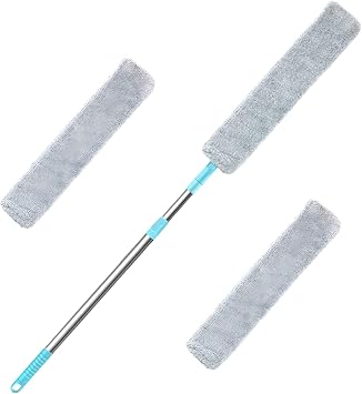 Telescopic Length Dusting Brush Removable Head For Ceiling Fan Bed Cleaning Removal Tall Reach Ceiling Polisher