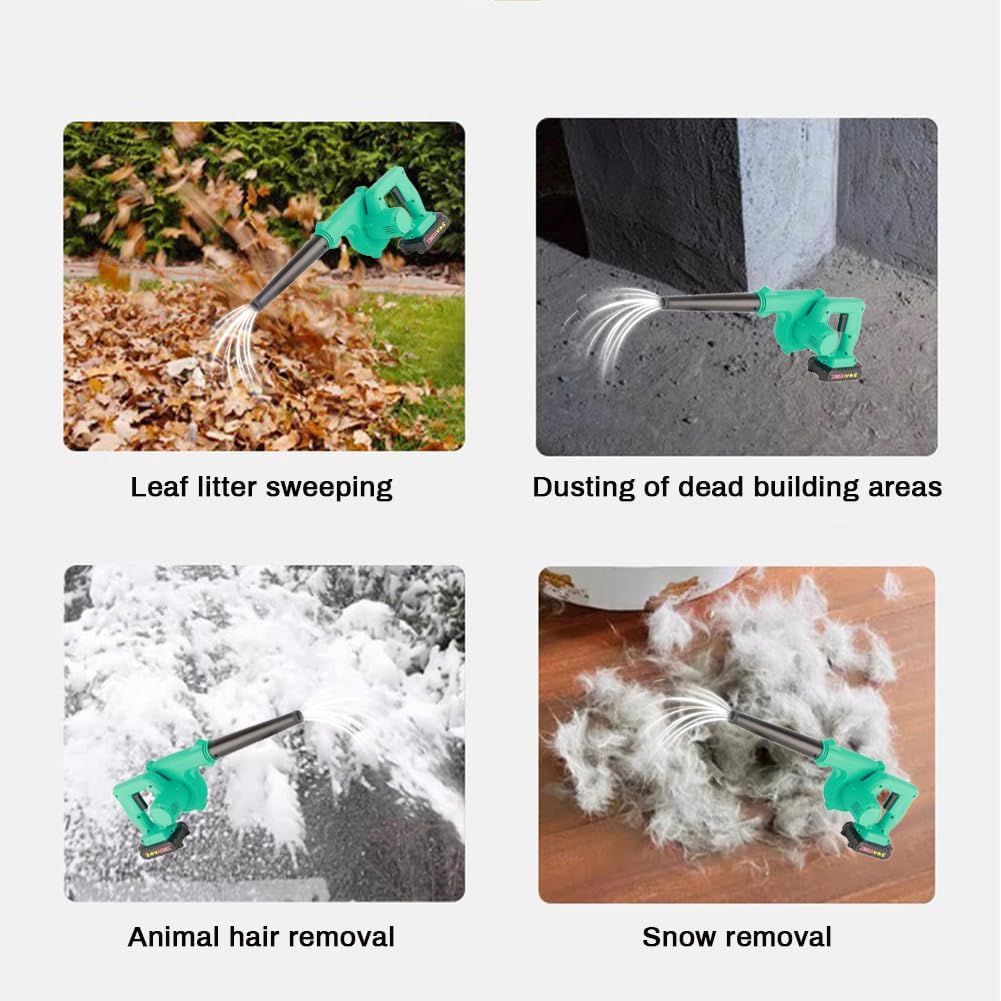 Leaf Blower Cordless, 24V Powerful Electric Leaf Blower, 2 Mode Switching, 1300 mAh Lightweight Battery Powered Leaf Blowers for Lawn Care, Patio, Dust, Blowing Leaves