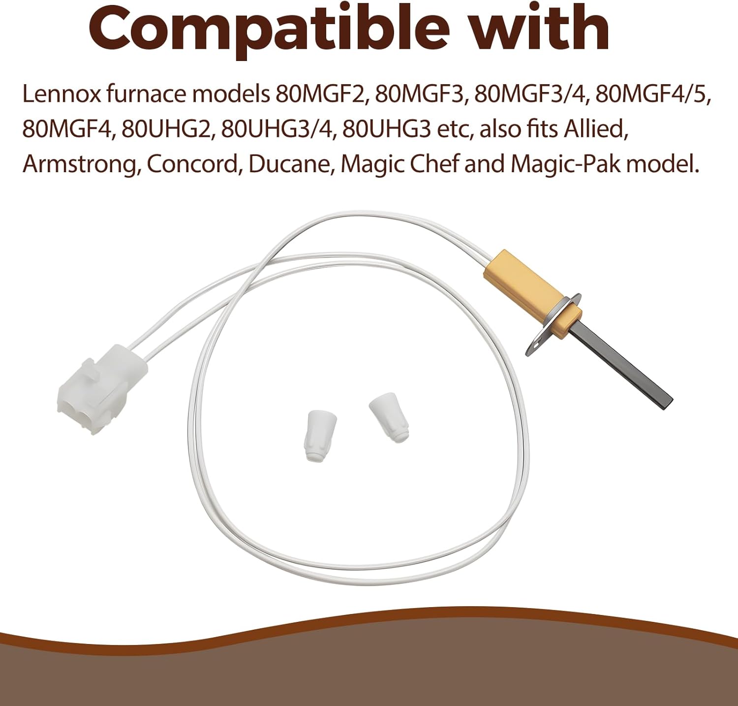 768A-844 Furnace Igniter 80V Compatible with Lennox Replaces 768A-4 41K5601 LB-109261A 62-24134-02 Silicon Nitride Hot Surface Ignitor