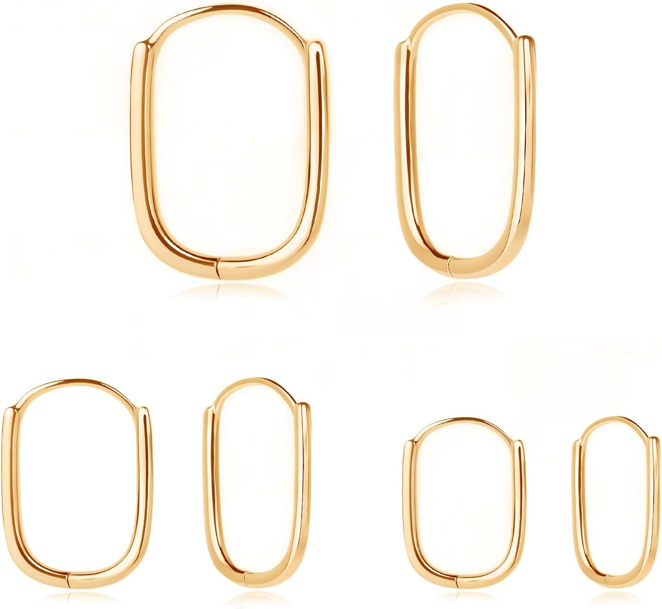 3 Pairs Hoop Huggie Earrings Set for Women | Multiple Piercing Cartilage Hoop Lightweight Earrings Set Stack Jewelry Gift