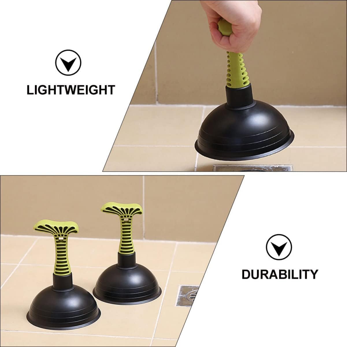 1pc Household Drain Unclogging Plunger Practical Home Plunger Kitchen Drain Plunger Plunger(Green,17X12.5CM)