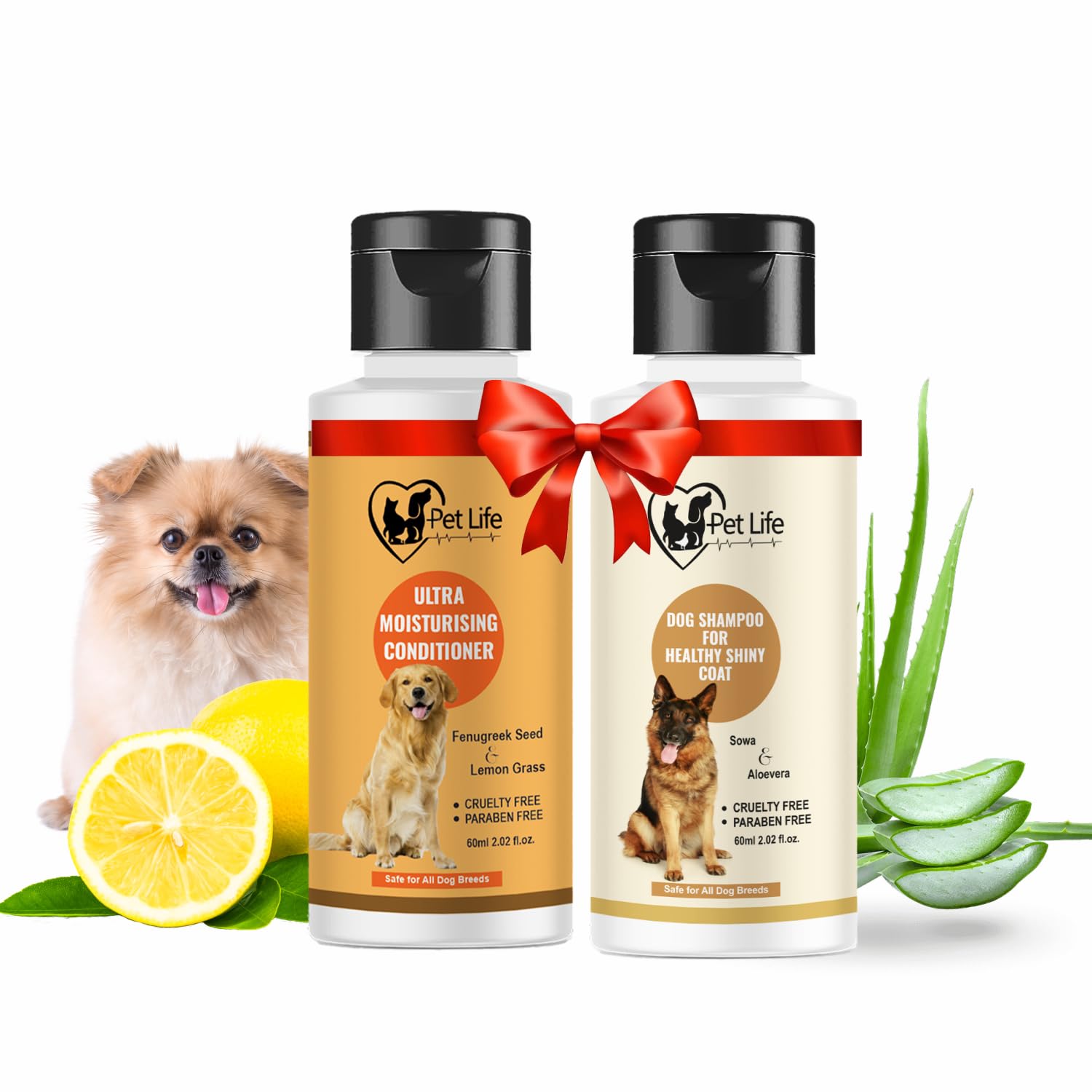Pet Life Organic Dog Shampoo for Healthy Shiny Coat 60ml + Dog Conditioner 60ml | Soft, Silky & Shiny Hair | Help in Cleans Hair - Dog Shampoo for Labrador, German Shepherd, Shih Tzu All Dog Breed (B0CB8MDPS8) Amazon Price History, Amazon Price Tracker