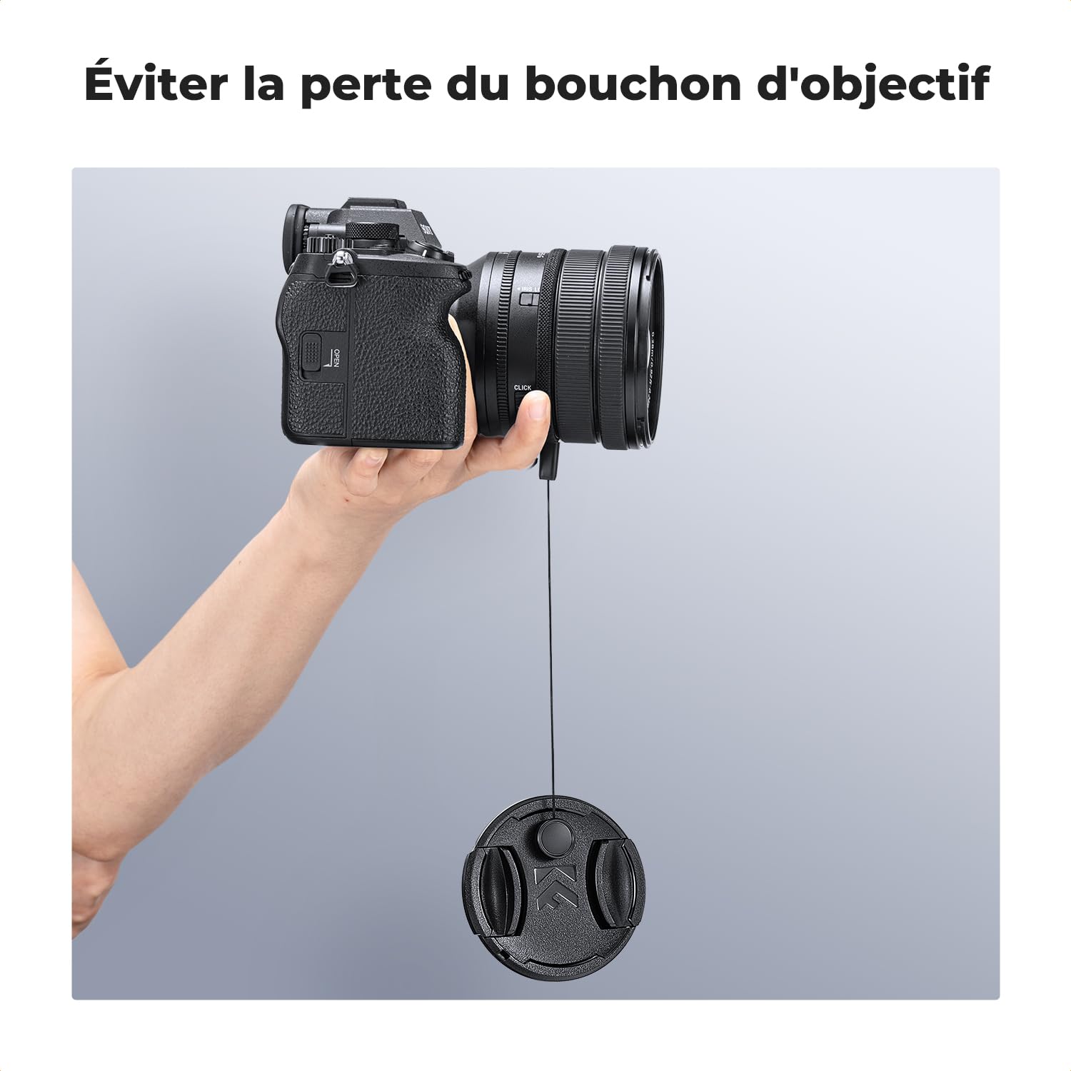 K&F Concept 6 Pièces Élastique pour Bouchon Courroie Lens Cap Keeper + Chiffon de Nettoyage Compatible avec Objectif Appareil Photo Canon Nikon Sony Olympus Fujifilm Pentax Panasonic Leica
