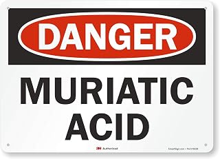 Smartsign U3-1806-RA_14X10 "Danger MURIATIC Acid" Reflective Recycled Aluminum Sign, 14" x 10"