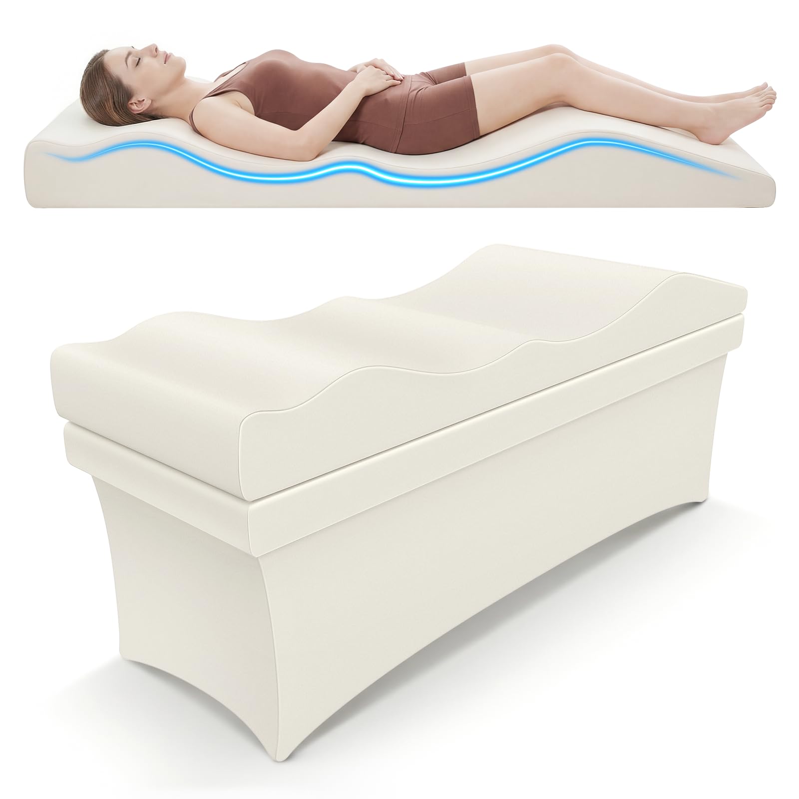 Photo 1 of LUKYHONIE Ergonomic Lash Bed Topper with Neck & Lumbar Pillow