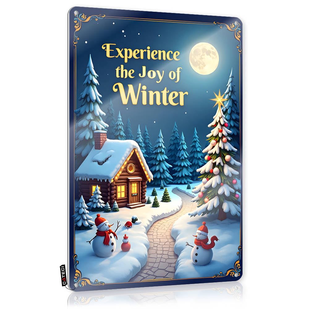 Fzfn Boys Colour Art Bedroom Accessories Wall Decor | Experience The Joy Of Winter: A Cozy Christmas Scene Handmade For Saloon Home(20X30cm)