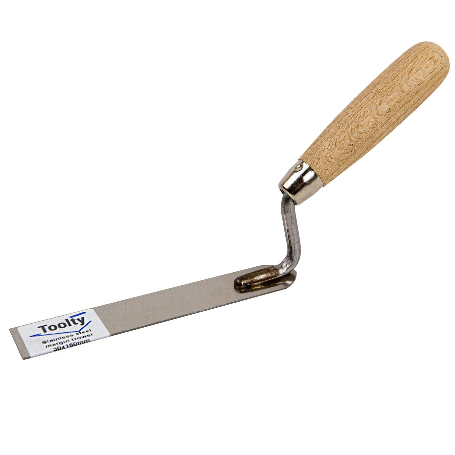 Toolty Multi-Colour Stainless Steel Stucco Trowel, Wall Putty Trowel - 30X160mm - For Brickwork And Plastering - Wooden Handle - Diy - Tlty-0710