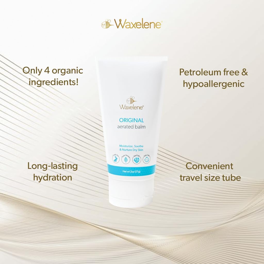 Waxelene Multi-Purpose Ointment, Organic, Travel & Lip Tube ideal for dry skin, eczema, psoriasis rosacea, cracked cuticles, and heels