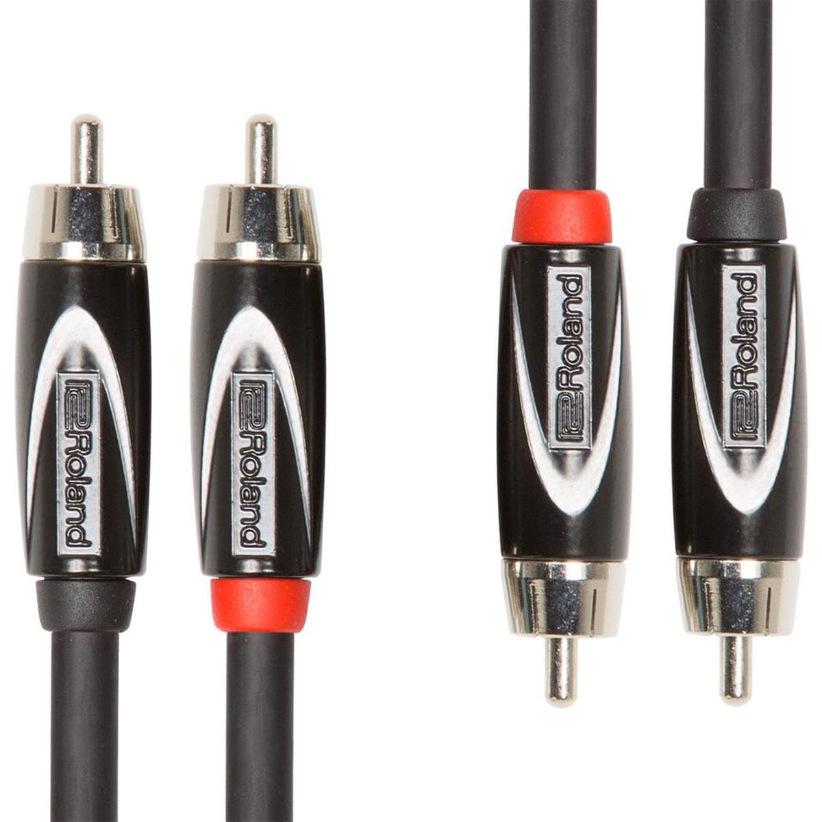 Roland Cable de interconexión de 10 pies, doble RCA-RCA, serie negra (RCC-10-2R2R) | Cable RCA dual de 3 m con núcleo de cobre sin oxígeno y blindaje en espiral para pedales, instrumentos y equipos de estudio