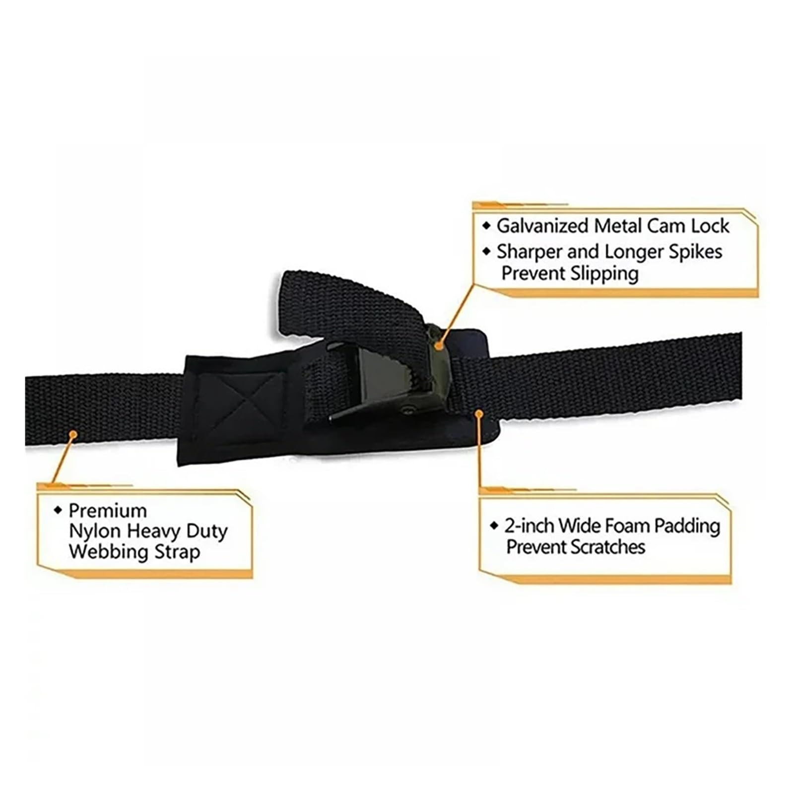 Cinghie di ancoraggio, 2 pezzi nuovi 2/3/4/5 m*2,5 cm cinghia di fissaggio nera resistente con cricchetto for bagagli, borse e carichi fibbia in metallo Dropshipping(4M)