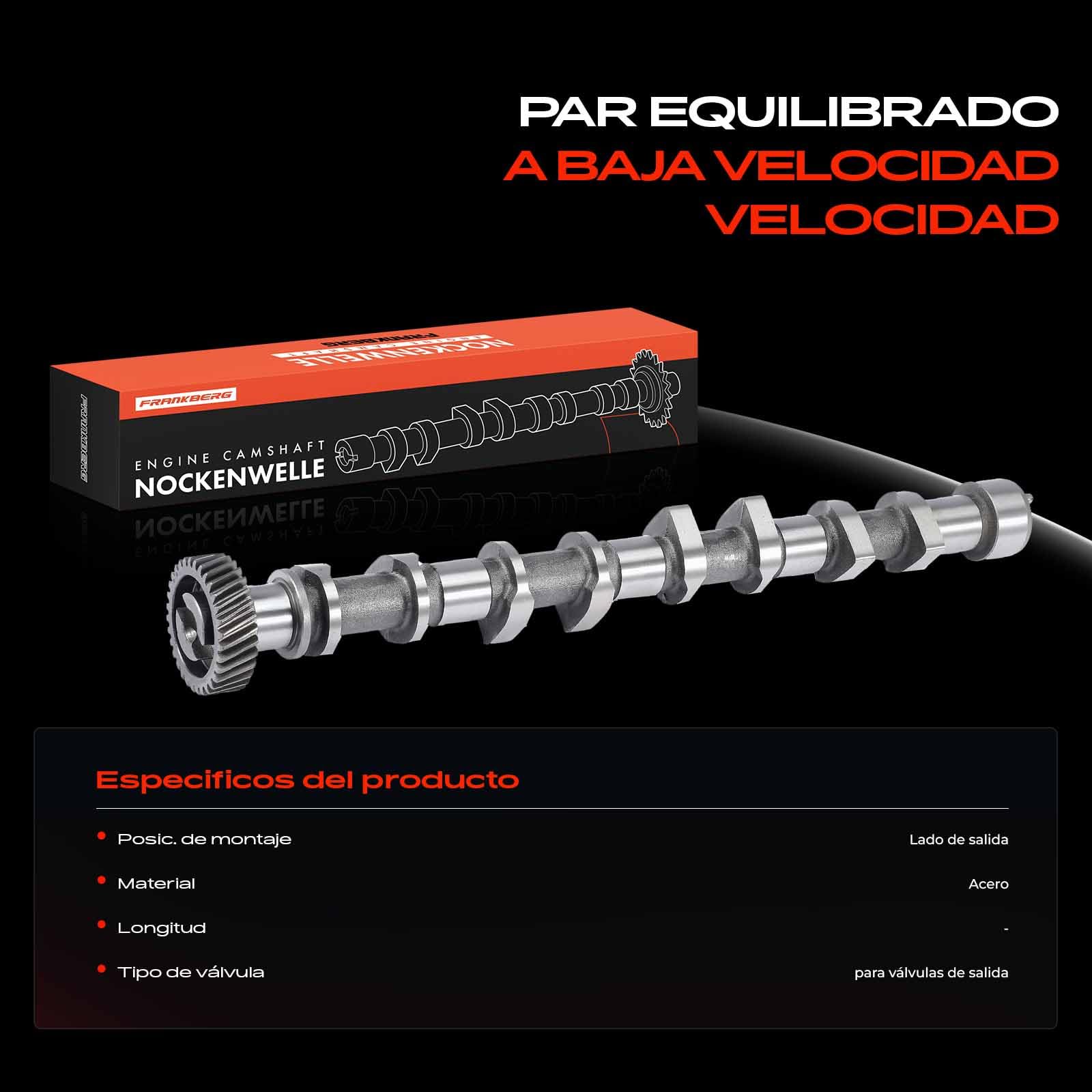 Frankberg Árbol de levas lado de escape 50007113 | Compatible con: Astra Classic A04, Astra J Box/Hatchback P10, Corsa D S07, Caravana clásica Astra A04, Astra H GTC A04