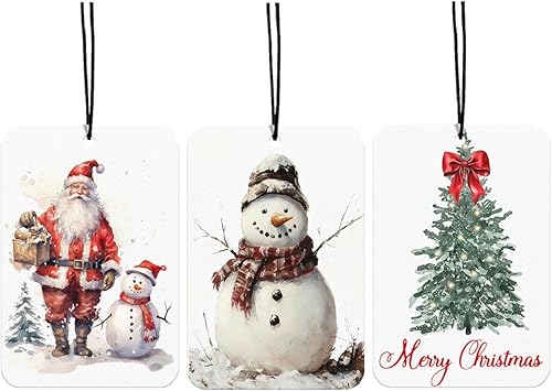 Miniatura 17 de Ambientador colgante de automóvil de Navidad rosa y azul, 3 piezas, lazos de coqueta chinoiserie, accesorios para automóvil, espejo retrovisor de