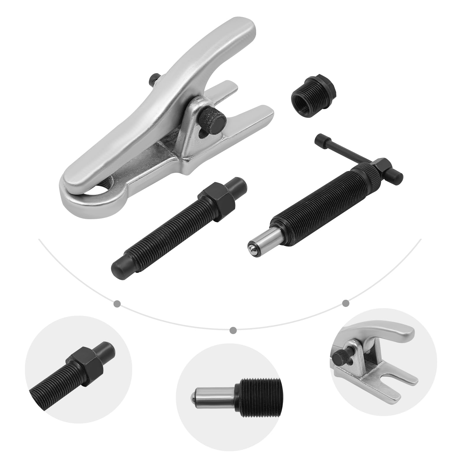 Separatore giunto sferico professionale 1t forza di pressione | acciaio CRV trattato termicamente 32/52 mm doppia apertura + borsa per il trasporto – per teste a sfera fino a 22 mm, manico
