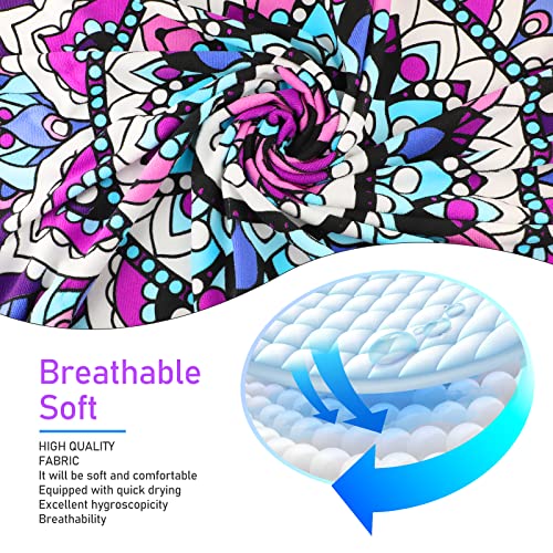 Decomen Beach Towel, Microfiber Beach Towels, Oversized, Quick Dry (73" X 35") Sand Proof, Absorbent, Compact, Beach Blanket, Lightweight Towel For The Swimming, Sports, Beach, Gym-Purple Flower #TOP2