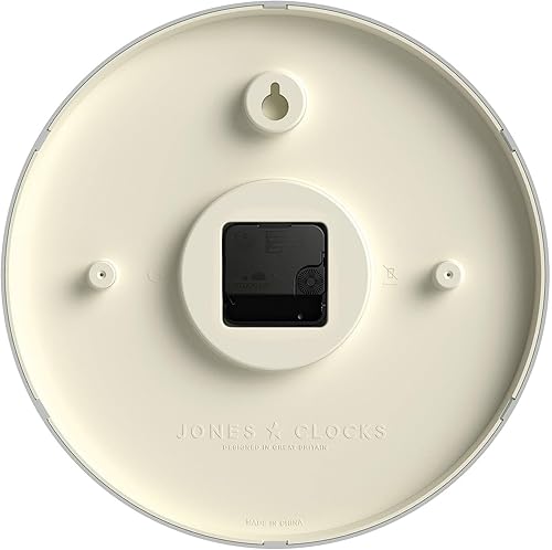 Miniatura 7 de JONES CLOCKS Reloj de pared de estudio, estilo redondo moderno, 12 pulgadas, azul marino oscuro, números fáciles de leer, diseño versátil para