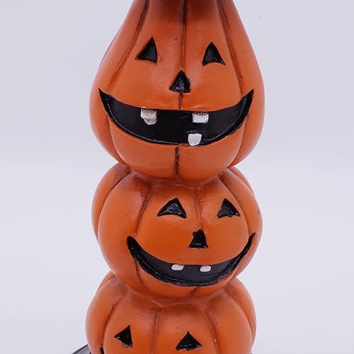 Miniatura 4 de Portavelas de calabaza de Halloween para chimenea, decoración de Halloween, 9.5 pulgadas de alto, portavelas de Halloween de poliresina para
