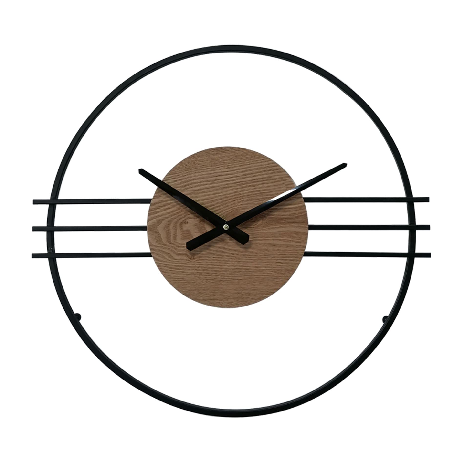 Rebecca Mobili Orologio Da Parete Design, Orologio Da Muro Grande, Nero Marrone, Mdf Metallo, Stile Moderno, Arredo Casa - Diametro 50 cm x P 4,​5 cm - Art. RE6786