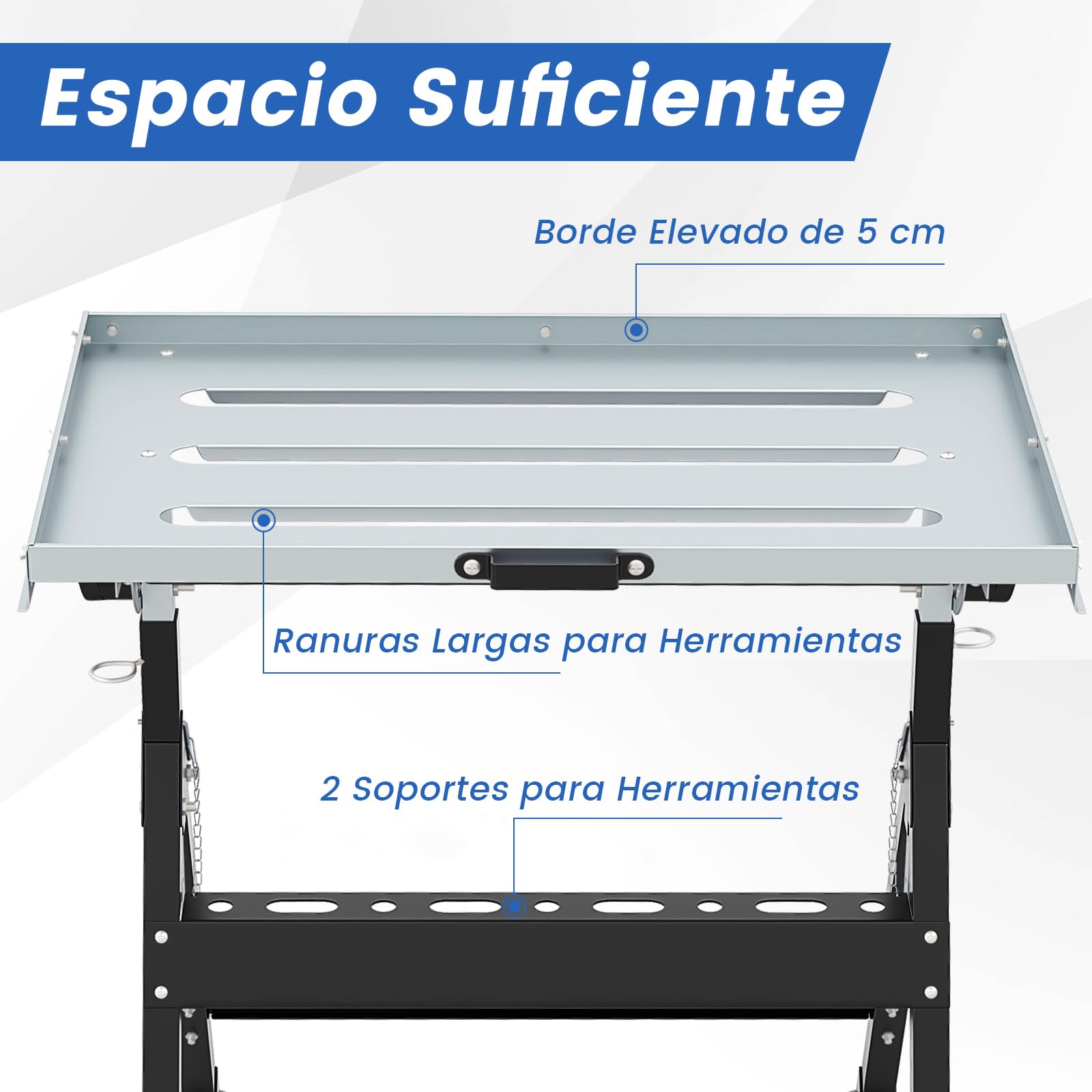 GOPLUS Mesa de Soldadura Ajustable, Banco de Trabajo Plegable con Ruedas, Inclinable y Regulable en Altura, Mesa de Trabajo Pesaza con Soporte Metálico Portátil, Soporta hasta 180 kg, 78 x 51cm