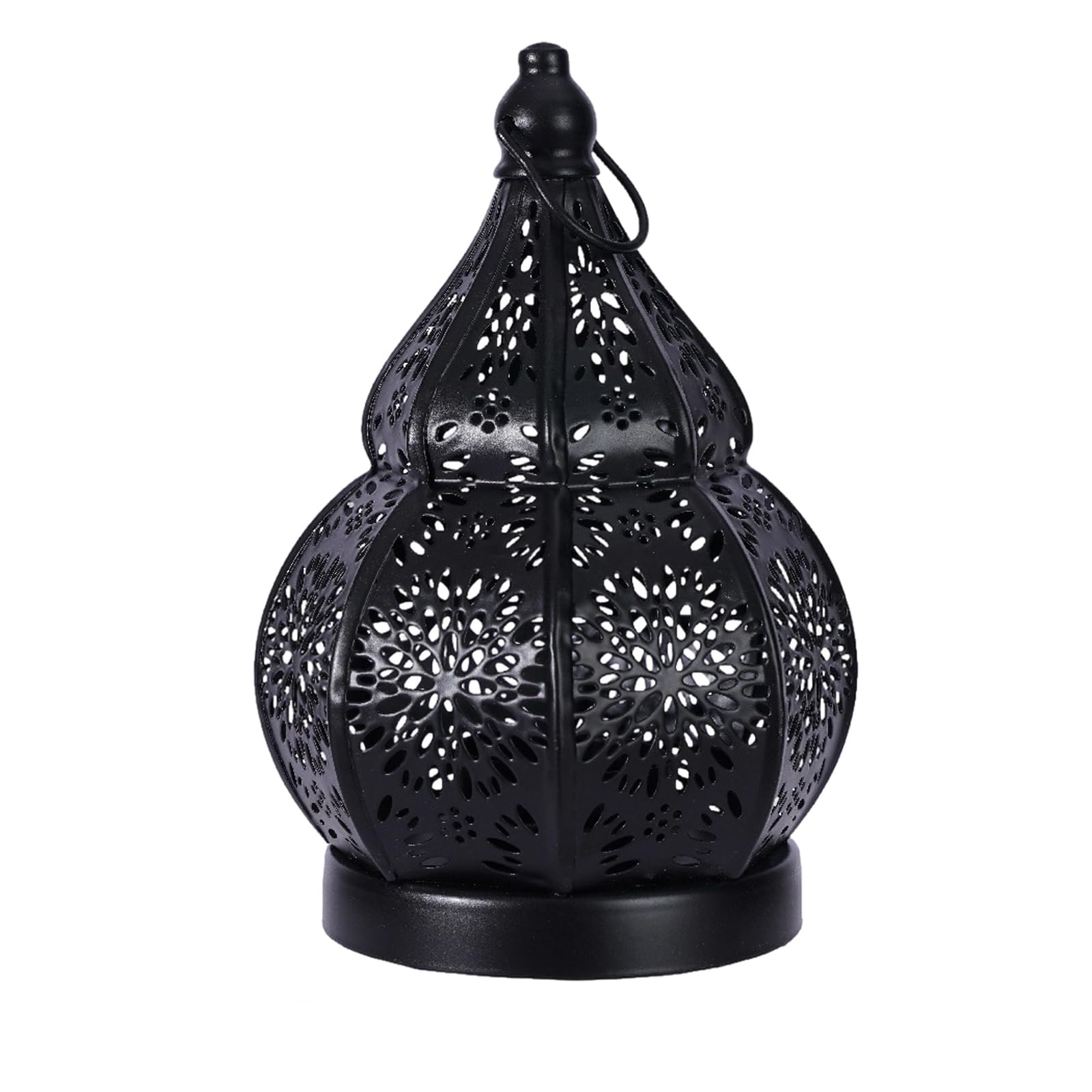carotoe Metal Decorative Light Morocco LED Hollow Wind Lamp Home Tabletop Lamp Decoration Accessories Iron Empty Gourd Owner