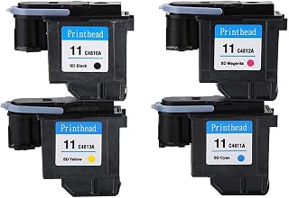 Print Head, Inkjet Cartridge, Printhead, Natural Colors Print Head Smooth Printing No Paper Jam Printhead for HP 500 510 800 Series(CMYK One Set)
