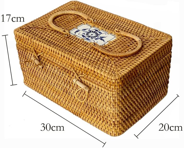 1 Pack Autumn Rattan Handmade Woven Ornaments Household Rattan Woven Cosmetics Portable Storage Ornaments Accessories Sorting Basket