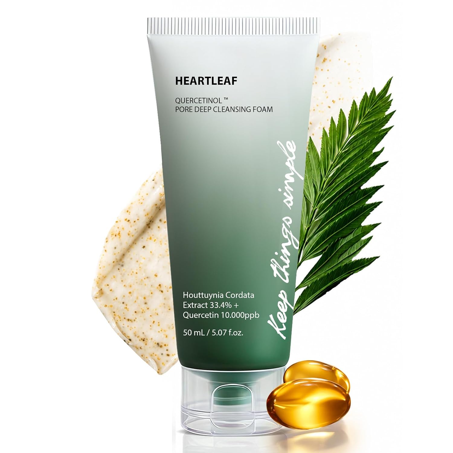 Facial Cleanser Face Pore Deep Cleansing Foam 150 ml with Bha Hyaluronic Acid & Glycerine Double Cleansing Blackhead Remover for Blemished & Acne Tending Skin