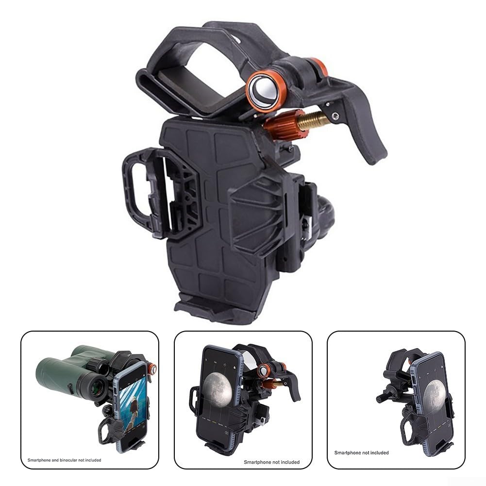 Adapter do smartfona do lornetki teleskopowej - uchwyt okularu 35-60 mm z obrotem 360 - plastikowy uchwyt na telefon do digiscopingu czarny