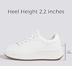 LUCKY STEP Femmes plate-forme Sneakers Strass Mode Chunky Casual Sparkly Retro chaussures de marche tressées
