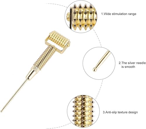 Miniatura 8 de Palo de rodillo Aguja de cobre Oído Detección Masajeador Primavera Acupuntura Flexible Acupuntura Masaje de oro Er Pen Probe