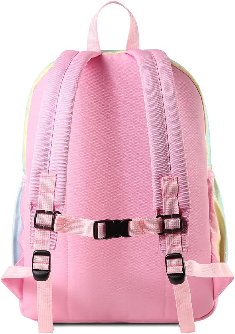 VASCHY Backpack for Little Girls, Cute Rainbow Glitter Lightweight Water Resistant Preschool Backpack Bookbag for Kids,Toddlers Kindergarten School Bag Cat