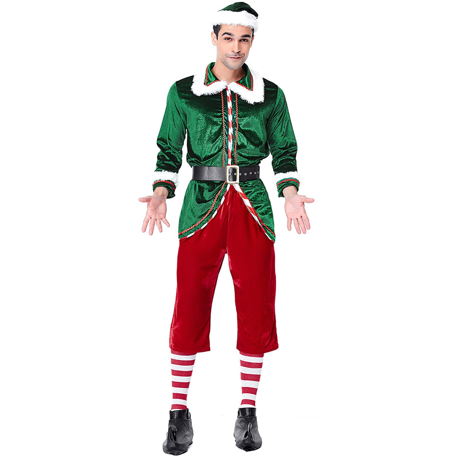 Disfraz de elfo para mujer y hombre, disfraz de elfo de Navidad, disfraz de elfo festivo, disfraz de Navidad, carnaval, fiesta