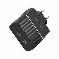 OtterBox EU Caricatore murale Doppia Porta, 50W, USB-C PD 30W GaN + USB-C PD 20W, Carica Fast Charge per Smartphone e Tablet, Resistente a Cadute, Robusto, Ultra Durevole, Nero